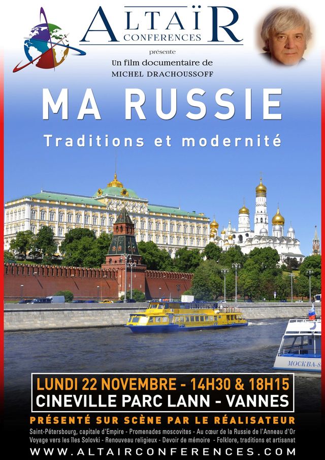 Affiche. Vannes. Ma Russie. Traditions et modernité. Un film de Michel Drachoussoff. 2021-11-22